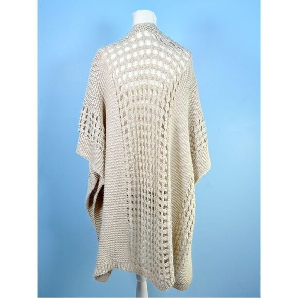 Urban Outfitters Crochet Cardigan Sweater Womens‎ OS Beige Open Front Festival - Picture 5 of 10